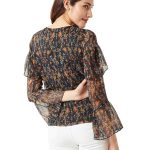 Slay All Day Ruffle Sleeve Top_Nevy Blue(Small)