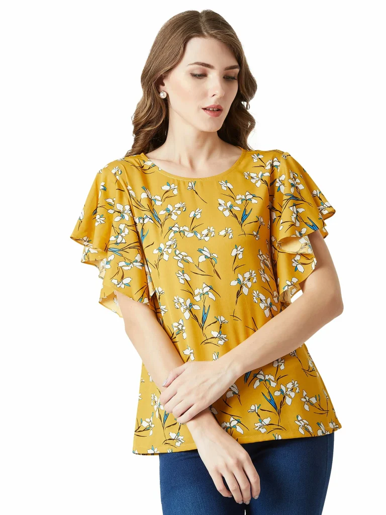 Miss Chase Women's Multicolor Ruffled Floral Top