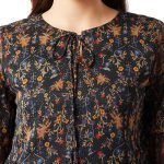 Slay All Day Ruffle Sleeve Top_Nevy Blue(Small)