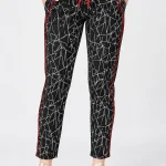Lovable Women Black Printed Track Pants & Joggers – Neo Classic Track(Medium)