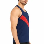 2GO Men's Sports Vest – Dare Navy with Red Stripe