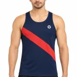 2GO Men's Sports Vest – Dare Navy with Red Stripe