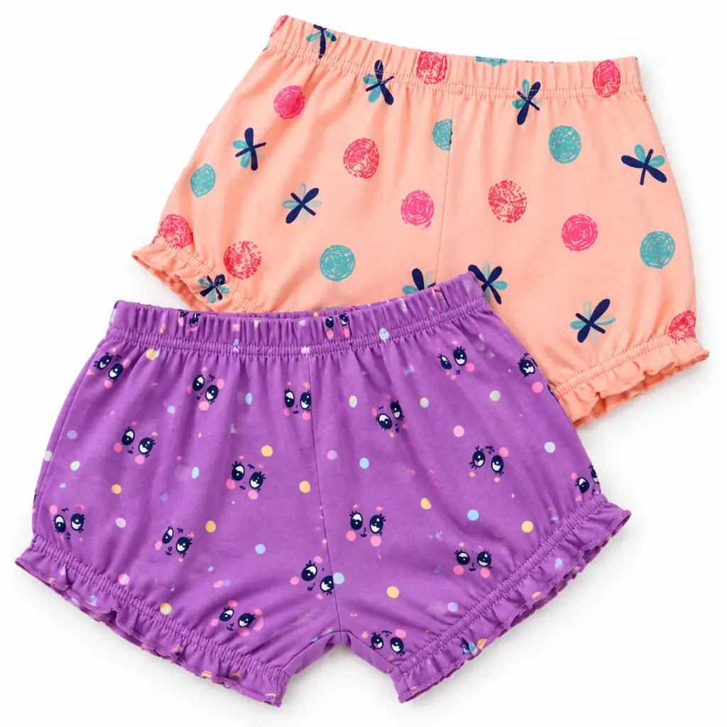 Jockey Juniors Girls Super Combed Cotton Printed Bloomers – SG06P (Pack of 2)