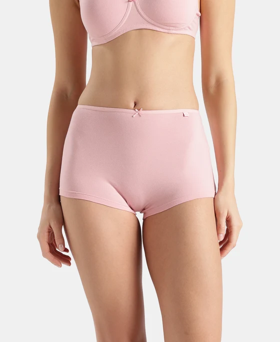 Jockey Woman Fashion Essentials High Coverage Cotton Elastane Boyshort Panty - SS 04