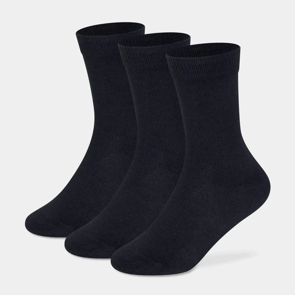 Supersox Kids Black Cotton School Uniform Socks – Pack of 3 Pairs
