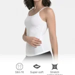 Enamor E001 White Cotton Stretch Camisole for Women
