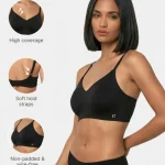 Enamor A027 Ultra-Smooth T-Shirt Black Bra – Full Coverage