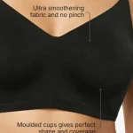 Enamor A027 Ultra-Smooth T-Shirt Black Bra – Full Coverage