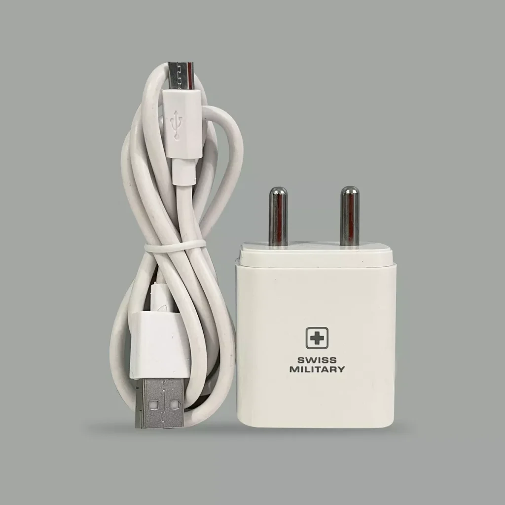 Swiss Military Audio Voltaic 2.4+ USB Charger with Micro USB Cable – 2.4A, White