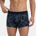 Jockey US63 Men’s Super Combed Cotton Elastane Printed Trunk with Ultrasoft Waistband – Navy