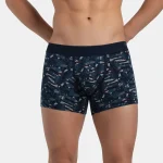 Jockey US63 Men’s Super Combed Cotton Elastane Printed Trunk with Ultrasoft Waistband – Navy