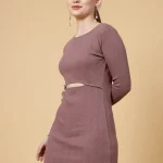 RIGO Women Full Sleeve Side Slit Dress