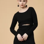 RIGO Women Full Sleeve Side Slit Dress