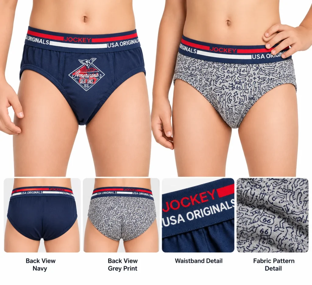Jockey USA Originals Boys Brief – 100% Super Combed Cotton, Pack of 2