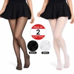 Anfanna Women’s Panty Hose Tights – Pack of 2 (Black + White), Free Size