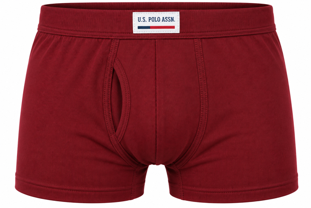 U.S. Polo Assn. Essentials Men's Cotton Boxer Brief – Maroon – 1 Piece