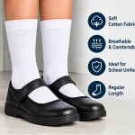 Supersox School Uniform White Cotton Socks for Kids – Pack of 6 Pairs