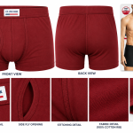 U.S. Polo Assn. Essentials Men's Cotton Boxer Brief – Maroon – 1 Piece