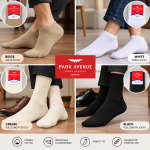 Park Avenue Men's Cream Full/Ankle Length Combed Cotton Formal Socks pack of 4