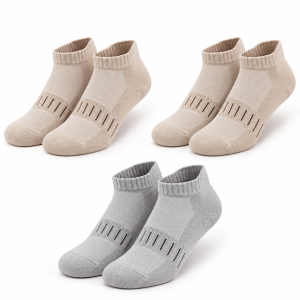 Supersox Bamboo Ankle Socks – Beige & Light Grey