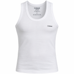 Dollar Man Bigboss Fine RN Men's White Vest – Single Piece