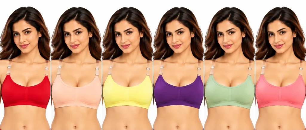 Desire 444 Sports Bra with Transparent Adjustable Straps – Pack of 6