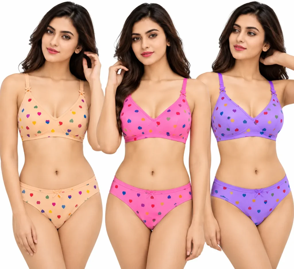 A.V. Desire Mamta Set Women's Bra and Panty Combo Pack of 3 Sets