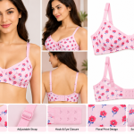 Desire Women's Floral Print Bra Combo – Pink & Green (Pack of 2)