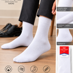 Park Avenue Men's White Full Length Combed Cotton Formal Socks pack of 3