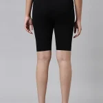 AMUL COMFY Women's Plain Black Cotton Cycling Shorts